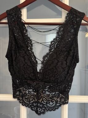 INTIMATELY FREE PEOPLE Women’s Black Lace in Love Criss Cross Bralette Size S